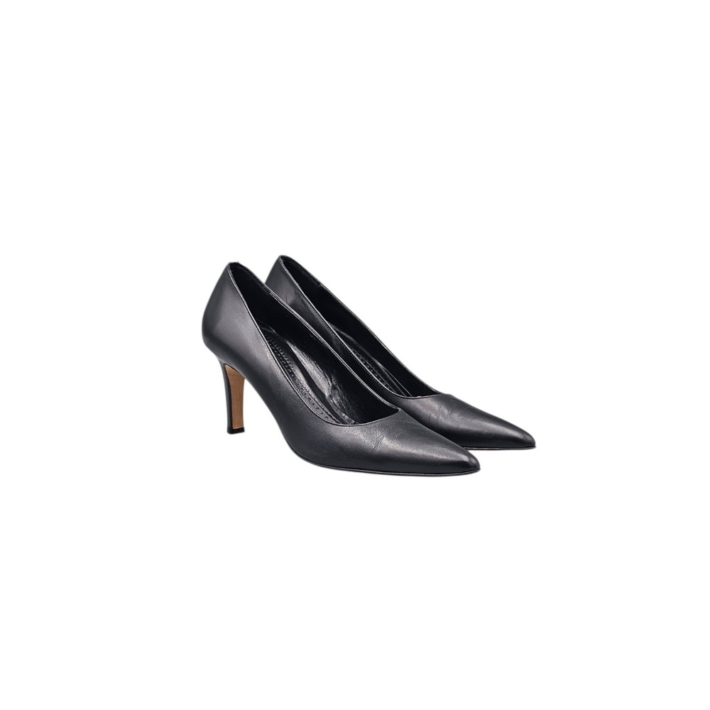 Brooks Brothers Women's Size 8 US EUC 346 Italian Made Black Leather Heels Pumps